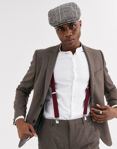 Коричневый пиджак узкого кроя Shelby & Sons