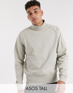 Бежевый oversize-свитшот в рубчик ASOS WHITE Tall