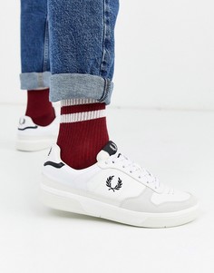 Белые кожаные кроссовки Fred Perry B300-Белый