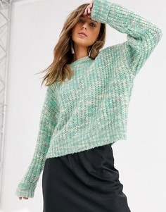 Светло-бирюзовый меланжевый джемпер Bershka-Зеленый