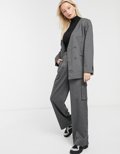 Серые брюки карго широкого кроя Monki-Серый