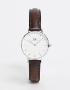 Часы 28 мм с коричневым ремешком Daniel Wellington-Коричневый