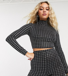 Черный топ от комплекта с отделкой Bershka