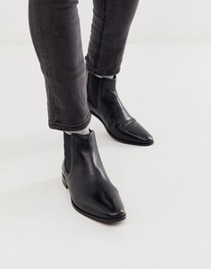 Черные кожаные ботинки челси WALK London alfie-Черный