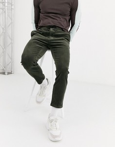 Вельветовые джоггеры цвета хаки Topman-Зеленый