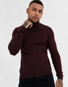 Бордовая водолазка Topman-Красный