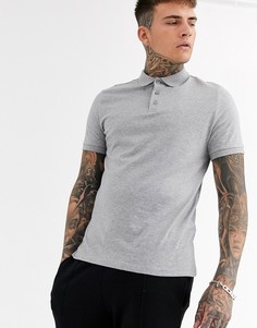 Серое трикотажное поло ASOS DESIGN-Серый