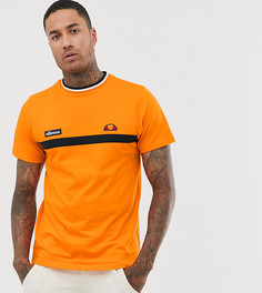 Оранжевая футболка в полоску с горловиной в рубчик ellesse Lamora эксклюзивно для ASOS-Оранжевый