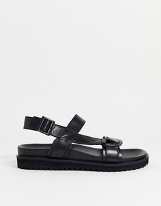 Кожаные сандалии ASOS DESIGN-Черный