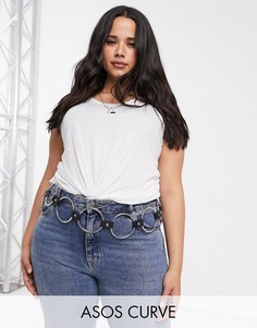 Ремень-цепочка с крупными кольцами ASOS DESIGN Curve-Черный