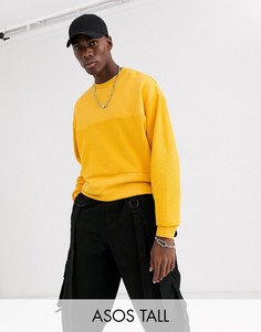 Oversize-свитшот горчичного цвета со вставкой ASOS DESIGN Tall-Желтый