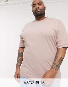 Розовая хлопковая oversize-футболка ASOS WHITE Plus-Розовый