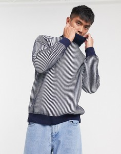 Темно-синий oversize-джемпер с высоким воротником ASOS DESIGN