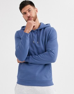 Худи из органического хлопка синего цвета ASOS DESIGN-Синий