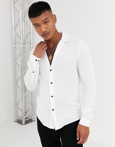 Белая облегающая рубашка из вискозы ASOS DESIGN-Белый