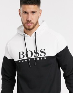 Худи в стиле колор блок с логотипом BOSS bodywear-Черный
