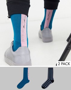 2 пары спортивных носков в полоску ASOS DESIGN-Мульти