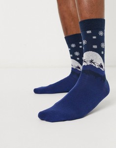 Новогодние носки ASOS DESIGN-Синий