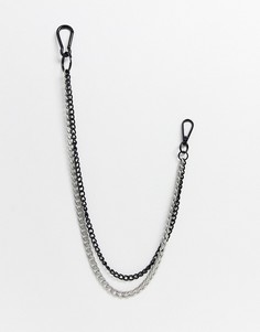 Серебристо-черная цепочка для брюк Bershka-Серебряный
