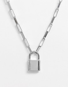 Серебристое колье с подвеской ASOS DESIGN-Серебряный
