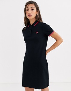 Платье-поло с контрастной отделкой Fred Perry-Черный