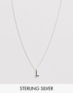 Серебряное ожерелье с инициалом \"L\" DesignB London-Серебряный