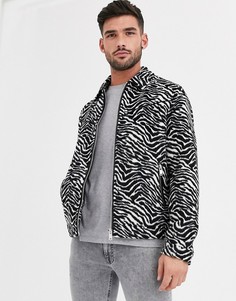 Куртка с принтом \"зебра\" River Island-Белый
