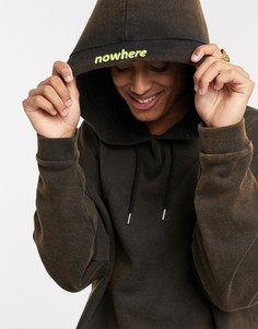 Черный oversize-худи с принтом ASOS DESIGN