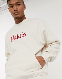 Белый свитшот с вышивкой \"palais\" ASOS DESIGN