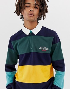 Темно-синяя футболка-поло в полоску с длинными рукавами Billionaire Boys Club-Темно-синий