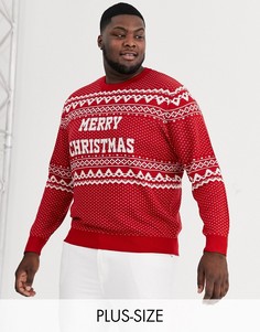 Красный новогодний джемпер с узором Фэйр-Айл Jack & Jones Originals