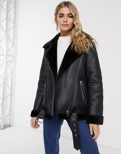 Черная куртка авиатор Miss Selfridge-Черный