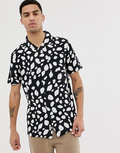 Черная рубашка из вискозы с принтом Bellfield-Черный