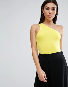 Боди на одно плечо ASOS-Желтый