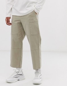 Бежевые брюки карго ASOS WHITE-Белый