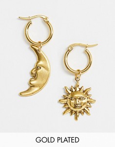 Позолоченные серьги-кольца Regal Rose-Золотой