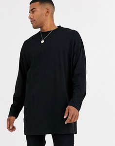 Черный длинный oversize-лонгслив ASOS DESIGN