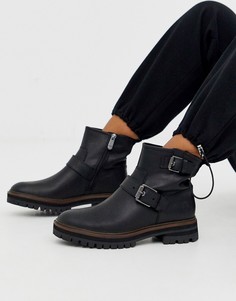 Черные кожаные походные ботинки на плоской подошве Timberland London-Черный