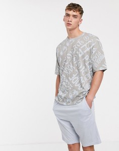 Пижама с oversize-футболкой и шортами ASOS DESIGN-Мульти