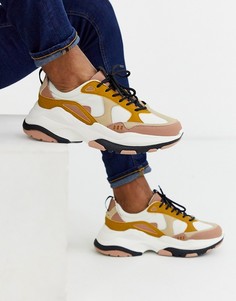 Светло-бежевые кроссовки на массивной подошве ASOS DESIGN-Светло-бежевый