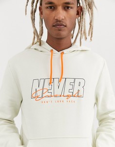 Худи с вышивкой \"Never enough\" ASOS DESIGN-Бежевый