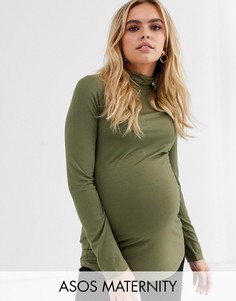 Лонгслив цвета хаки ASOS DESIGN Maternity-Зеленый