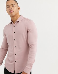 Светло-розовая рубашка скинни из вискозы ASOS DESIGN-Розовый