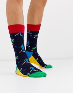 Носки с принтом Happy Socks-Темно-синий