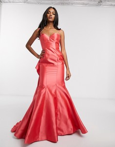 Платье с открытыми плечами и годе Jovani-Розовый