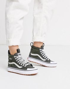 Высокие зеленые кеды с белыми вставками Vans MTE 2.0 DХ-Зеленый