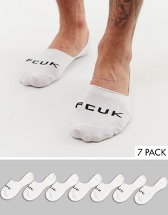 7 пар белых невидимых носков French Connection-Мульти