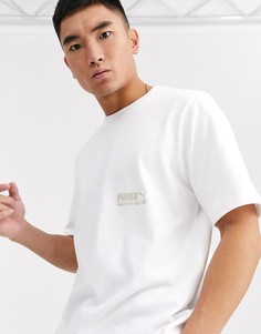 Белая oversize-футболка из плотного трикотажа Puma-Белый