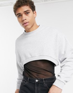 Белый свободный свитшот ASOS DESIGN