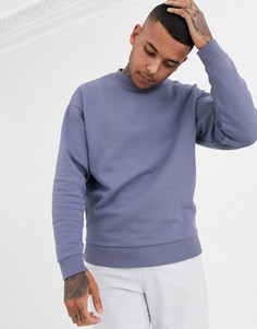 Синий/серый oversize-свитшот ASOS DESIGN